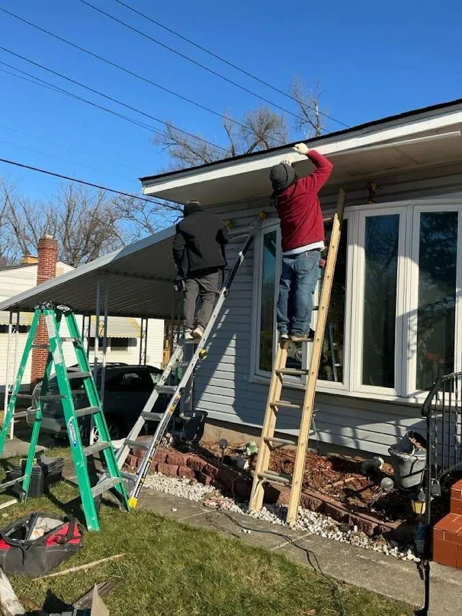 Restoration crew performing exterior repair in Annapolis Neck